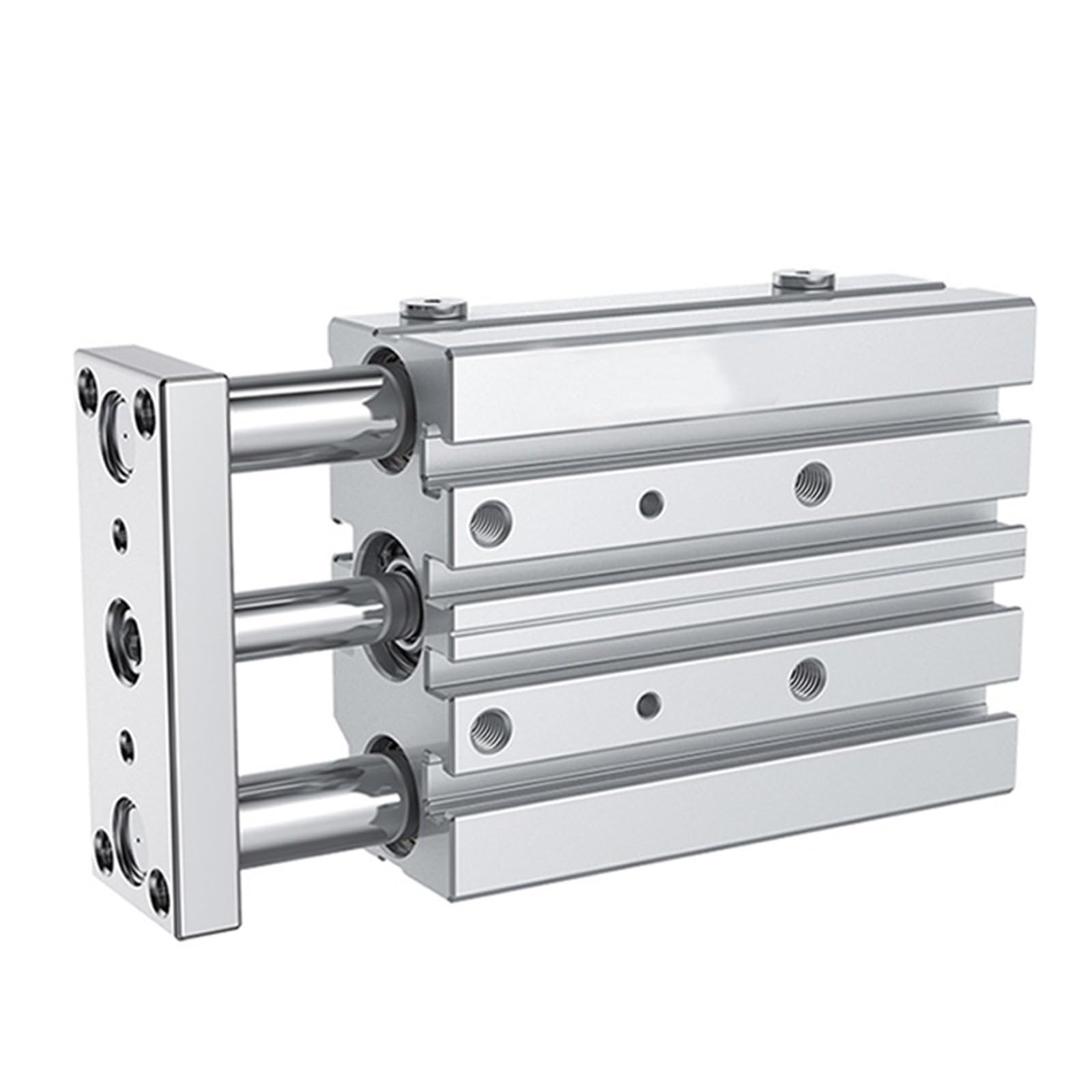 Vérin de guidage compact TCM rigide en aluminium avec tiges parallèles