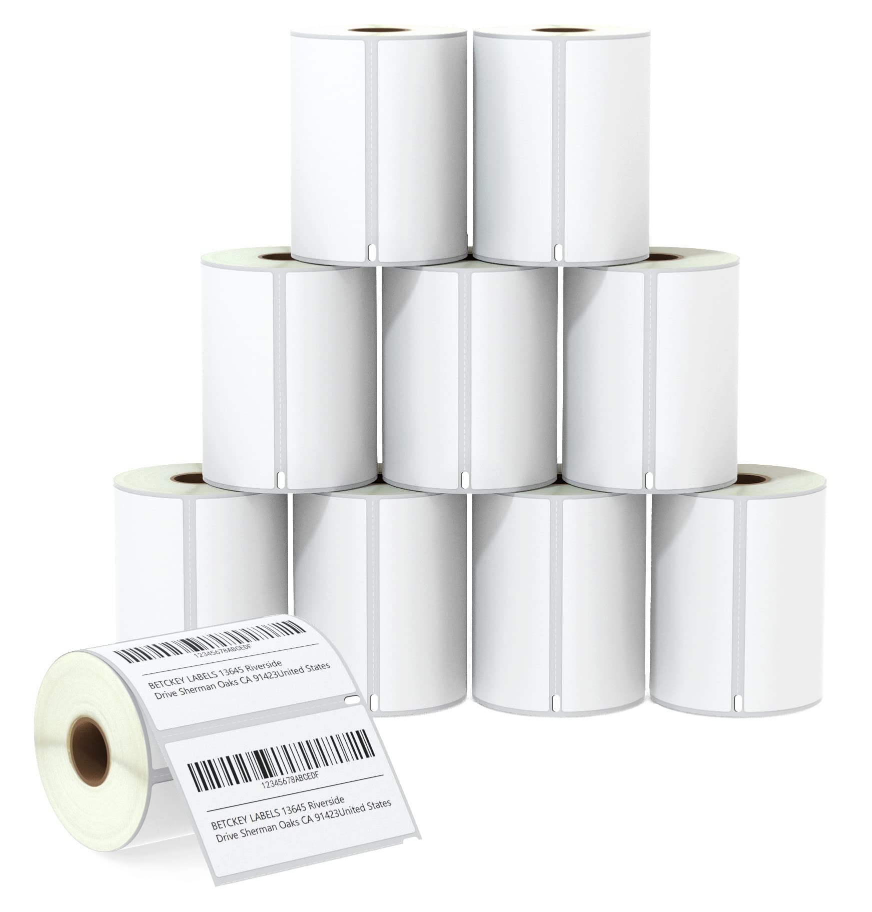 BETCKEY - 10 Rotoli S0947420 Etichette, 102mm x 59mm, 5750 Etichette di Spedizione Grandi Ad Alta Capacità Utilizzo per DYMO LabelWriter 4XL NON per 5XL