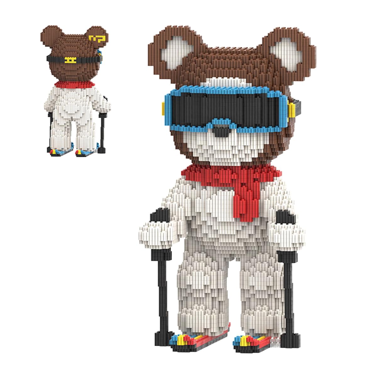 DAHONPA Animal Skating Cool Bear Micro Building Blocks Set (3650 Pieces) Gift for Adults and Kids