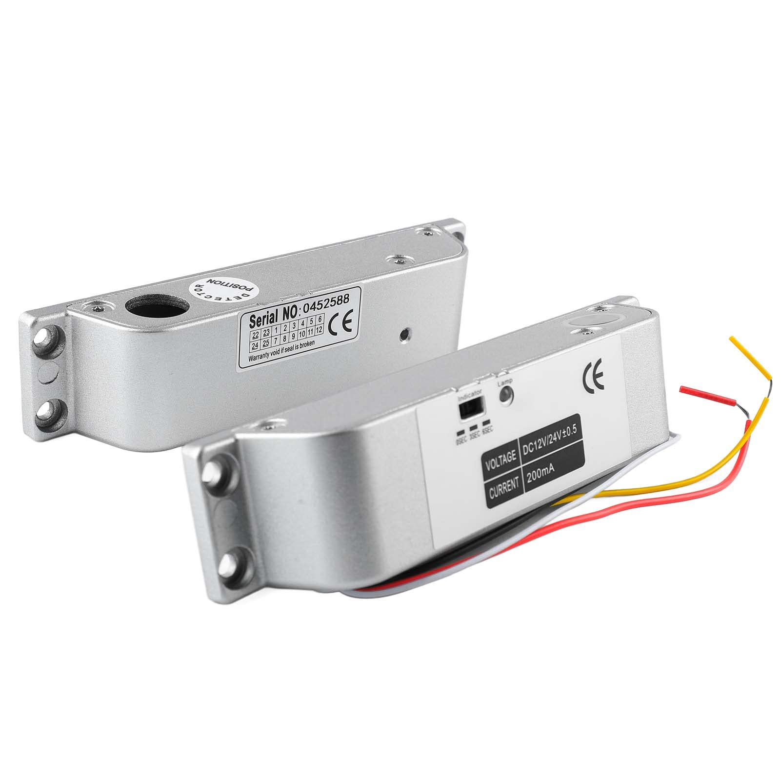 Cerradura de Perno de Caída Eléctrica con Retardo Ajustable 12V-24V para Seguridad en el Hogar y Control de Acceso Aleación de Aluminio