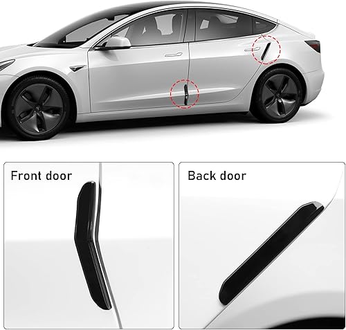 Miniatura 4 de Protector de borde de puerta compatible con Tesla Model 3, 4 tiras anticolisión negras para puertas de automóvil modelo 3 2017 2018 2019 2020 2021