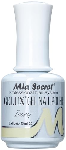 Mia Secret Gelux Esmalte de uñas de gel Soak-off color Marfil Esmalte de gel curado con lámpara de uñas Esmaltes para uñas en gel de larga