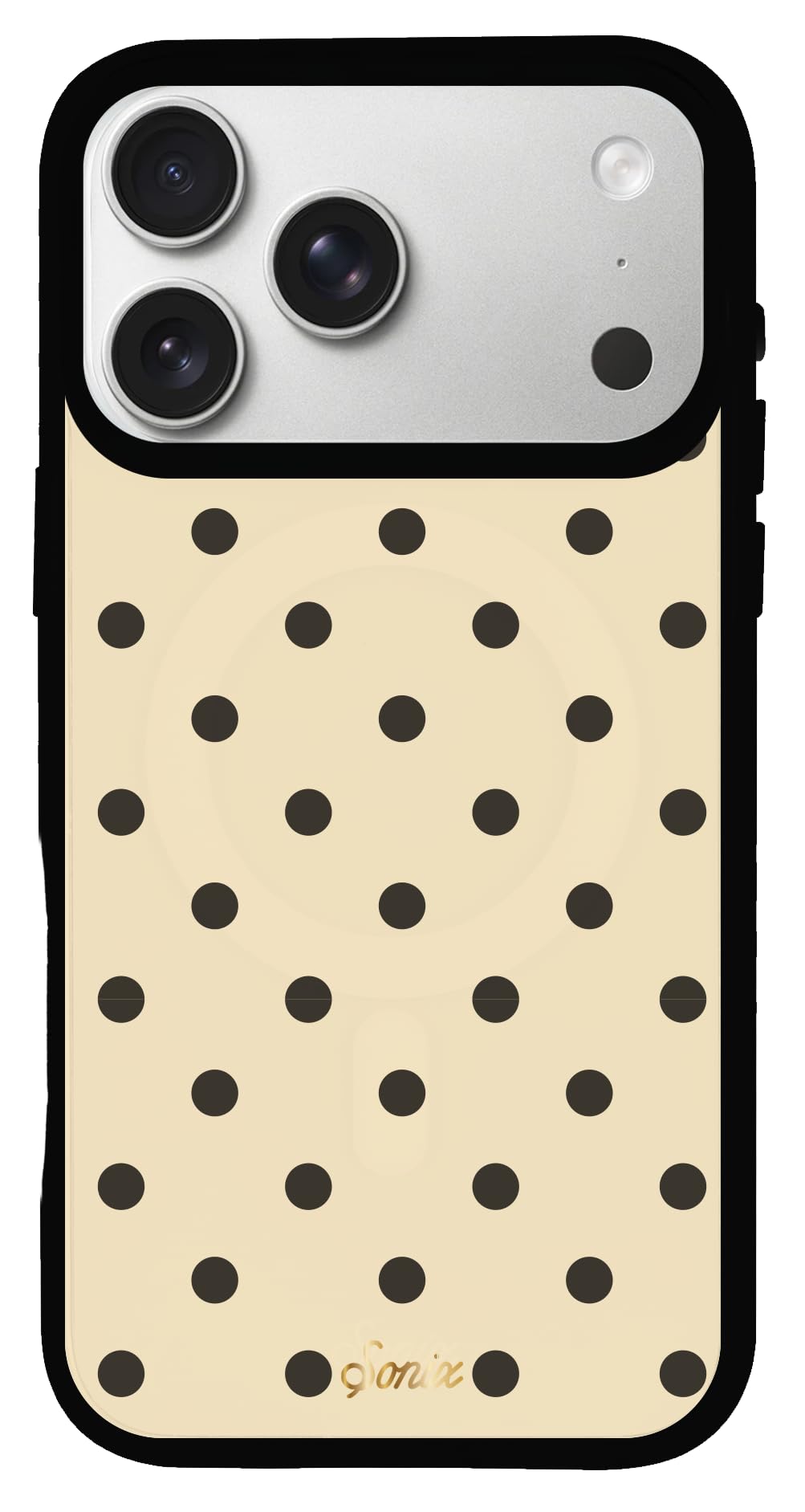 Sonix Case for iPhone 18 Pro Max, 17 Pro Max | Polka Dot (Beige/Black)