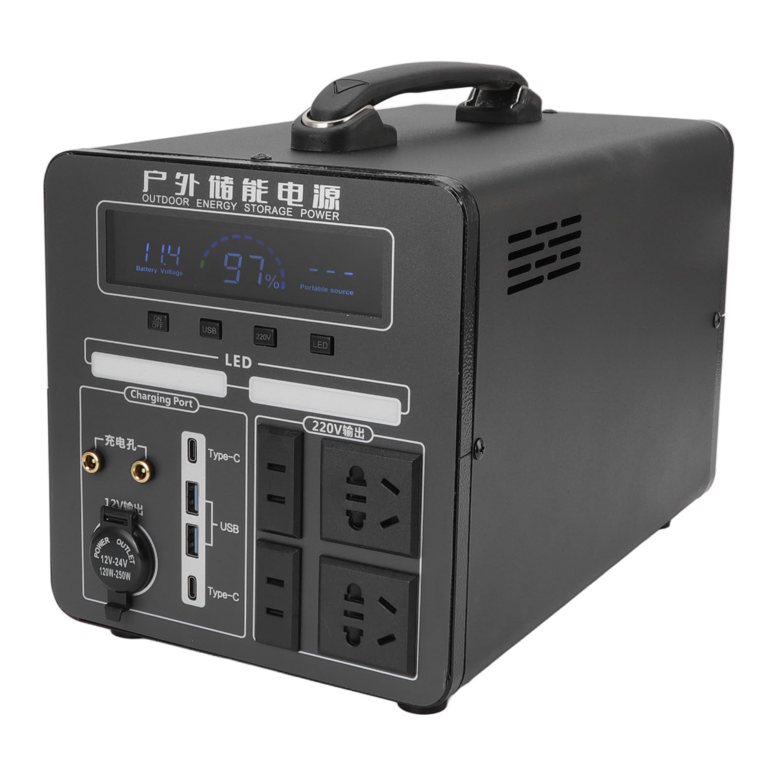 Fdit Generador Solar 480Wh 600W Estación de Energía LiFePO4 para Camping Al