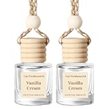 C Classy Car Air Freshener Hanging 2 Pack&comma; Vanilla Cream Essential Oil Diffuser for Cars&comma; Long-Lasting Fragrance&comma; Cute Car Accessories&comma; C ar Air Fresheners for Women & Men Gift&comma; Made in USA