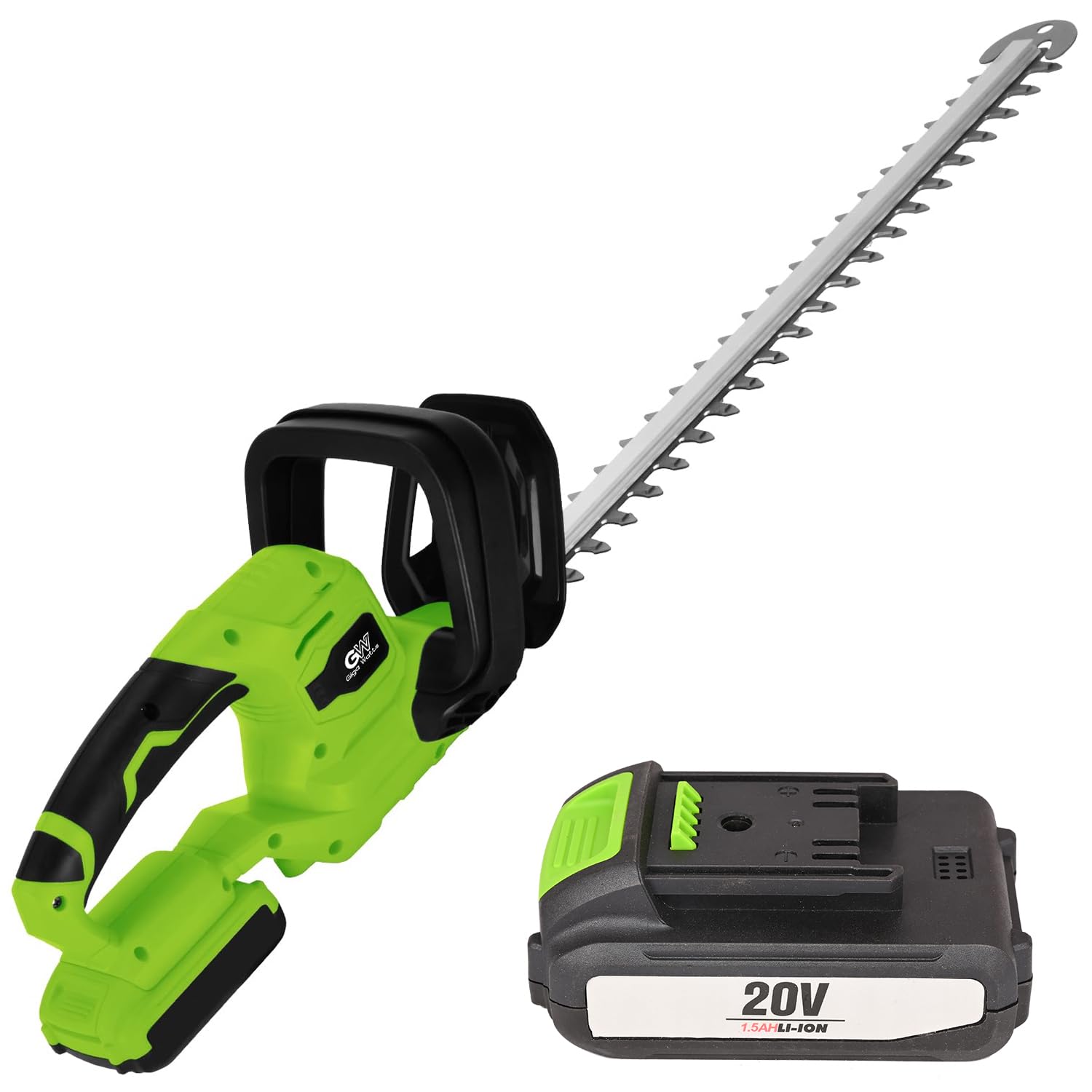 GIGAWATTS 20V Cordless Hedge Trimmer with 1.5Ah Battery 1300 RPM No-Load Speed 22 Inch Dual Action Blade Handheld Grass and Plant Cutter Lawn Scissors for Garden (B0CRL16QQH) Amazon Price History, Amazon Price Tracker
