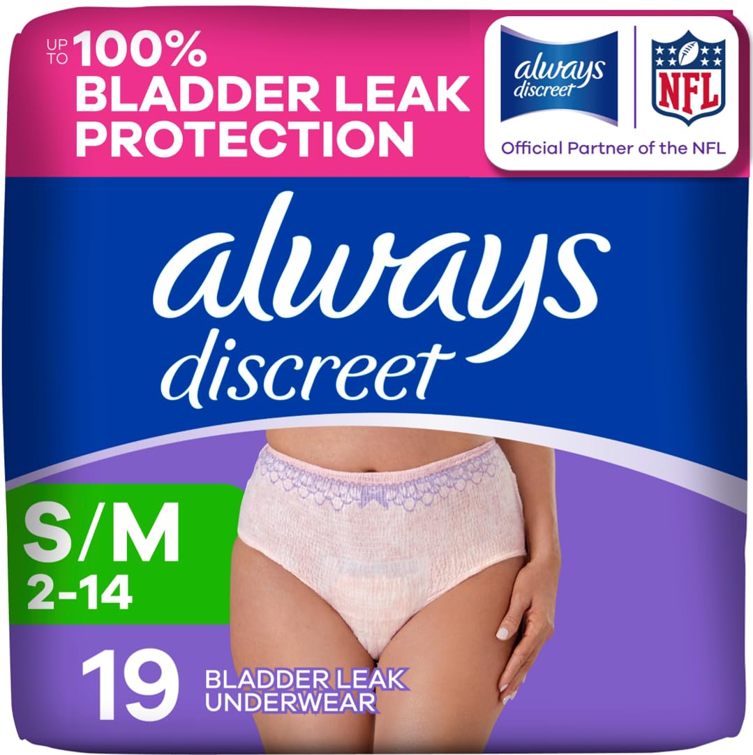 Photo 1 of Always Discreet Women's Incontinence Underwear, Max Absorbency, Small/Medium
