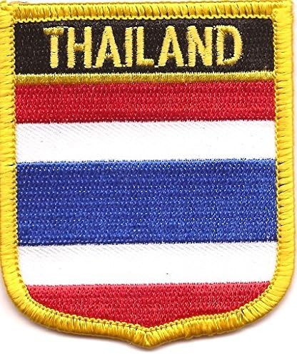 Thailand Flag Shield Travel Patch/International Iron On Badge (Thailand Crest, 2.75" x 2.35")