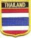 Thailand Flag Shield Travel Patch / International Iron On Badge (Thailand Crest, 2.75" x 2.35")