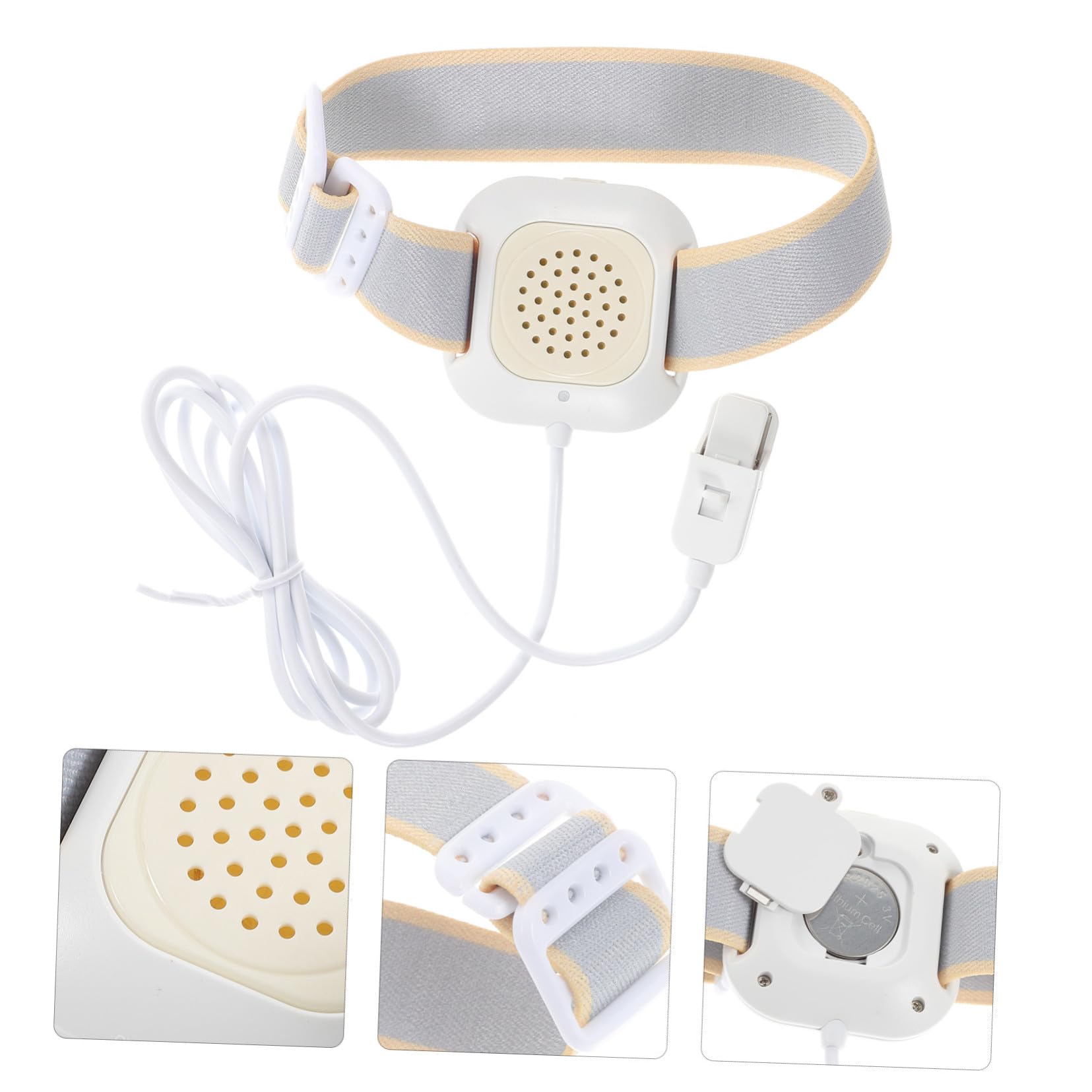 Alarme Énurésie Nocturne avec Capteur Urine pour Garçon Fille et Adultes Bande Flexible Alerte Sonore et Vibration Forte Dispositif de Formation Propreté Blanc Neutre
