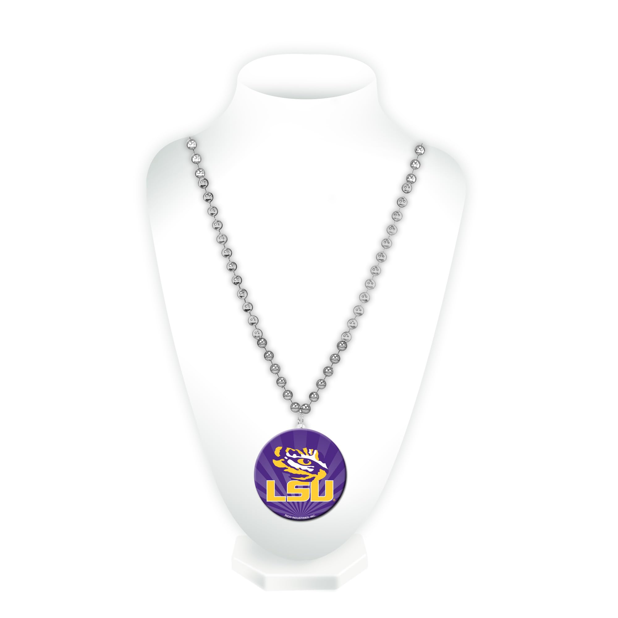 Rico Industries NCAA LSU Tigers Team Logo Mardi Gras Style Beads