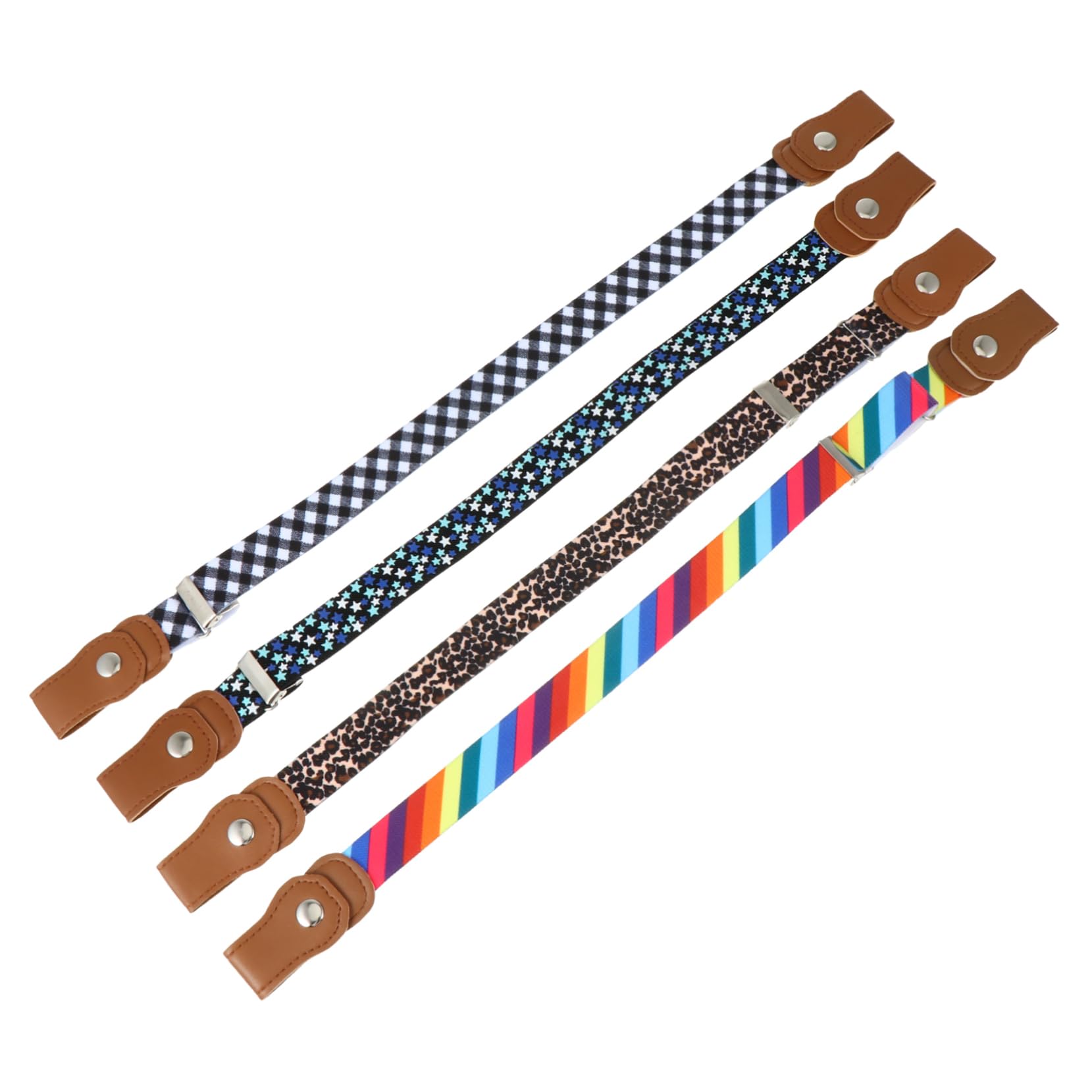 Beatifufu Fashion Waist Belt for Kids Elastic Kids Waist Band 4pcs Set Multi-function Decorative