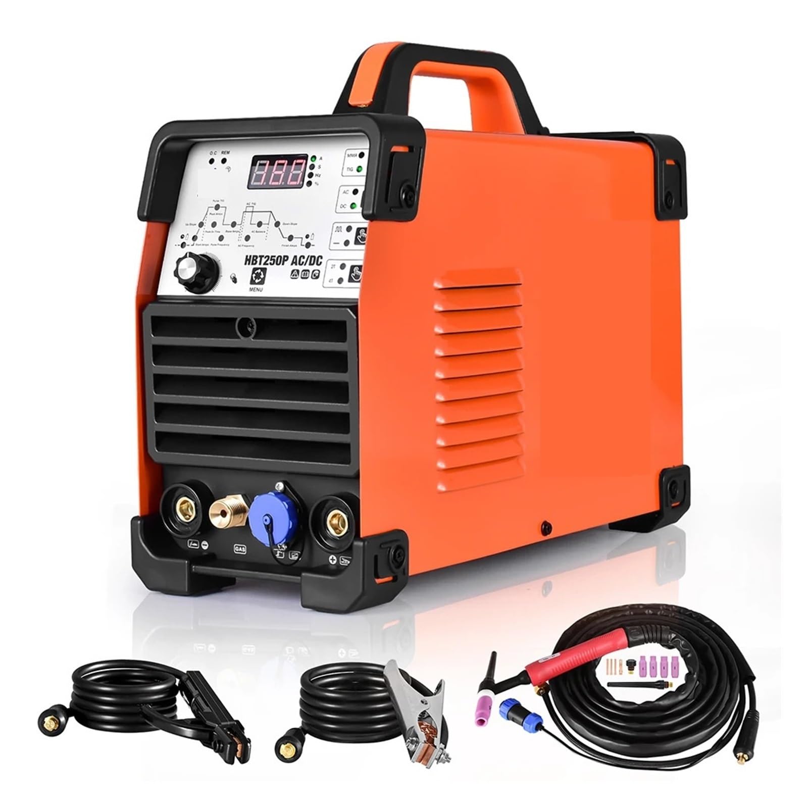Spawarka Tig AC/DC 4 w 1 HBT250P spawarka aluminiowa impulsowa argonowa AC spawarka impulsowa ze stali nierdzewnej z cyfrowym sterowaniem 2T/4T (U+S PL+UG 220V)