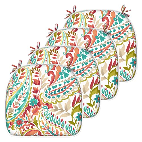 Lvtxiii Outdoor Chair Cushions Set Of 4, Patio Seat Cushions D16Xw17 Inch With Ties For Patio Furniture Chairs Home Garden Decoration, A Pretty Paisley #TOP6