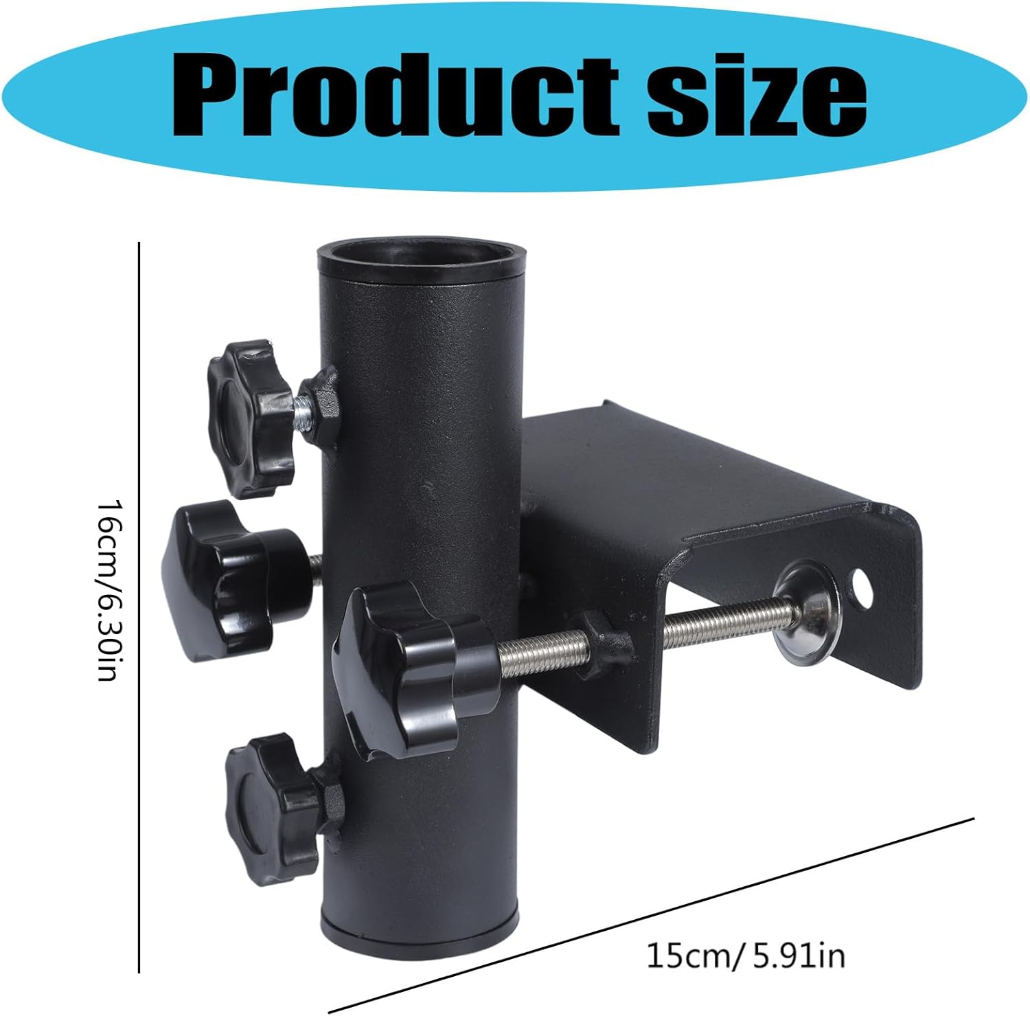 安定した金属製バルコニー手すりマウントパラソルブラケット屋外傘ホルダー用クイックスクリュー機構