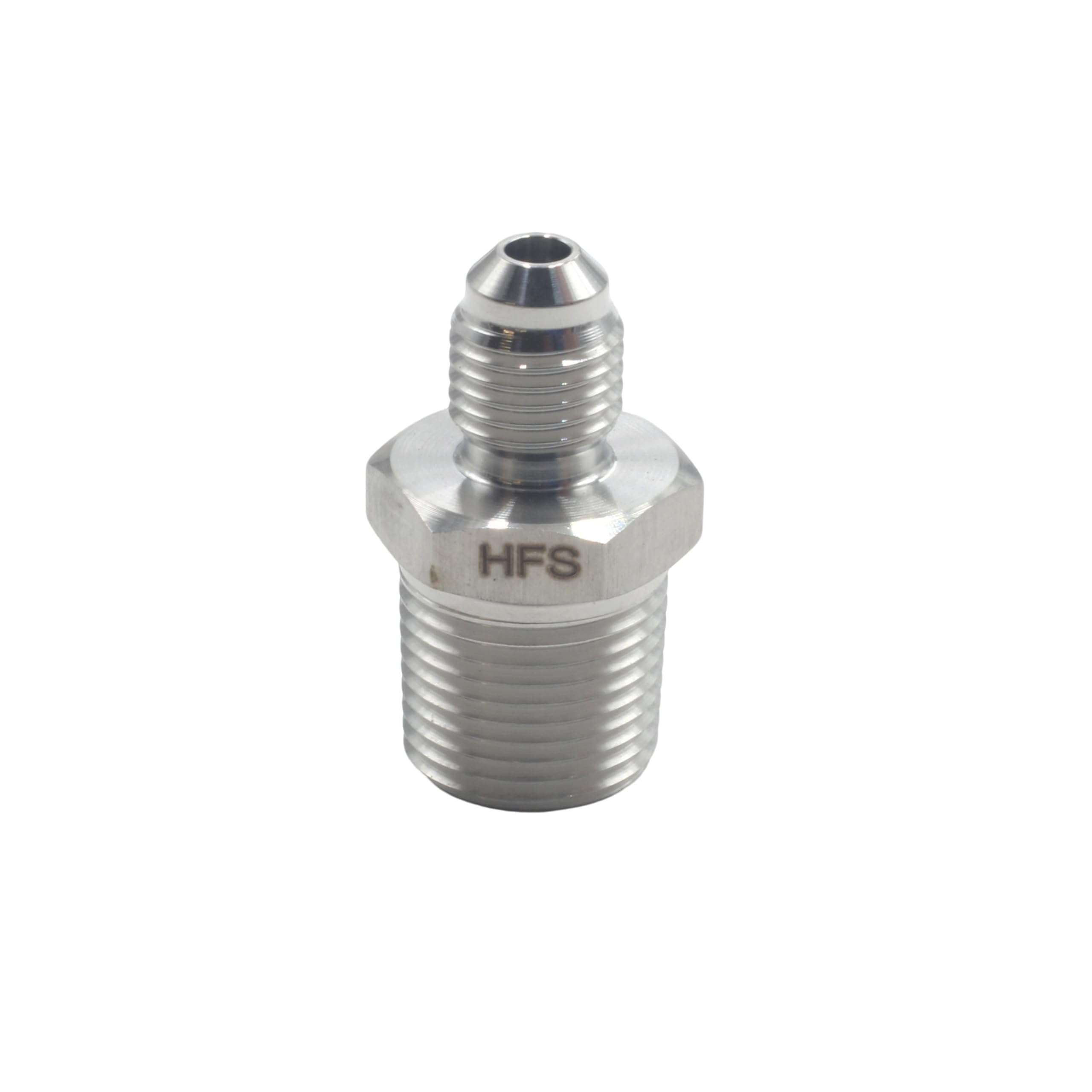 HFS(R) 3/8" NPT Male to 1/4" SAE Male Flare Tubing Adapter Hose Connector Pipe Fittings 304 Stainless Steel (3/8" MNPT x 1/4" MSAE)