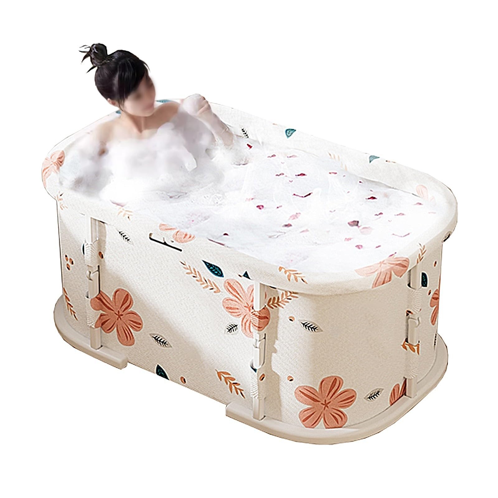 Składana Wanna Dla Dorosłych Przenośna Wanna Podróżna Mobilna Wanna Wolnostojąca Wanna z Hydromasażem Idealna do Domu SPA Łatwe do Przechowywania(100 * 55 * 58cm)