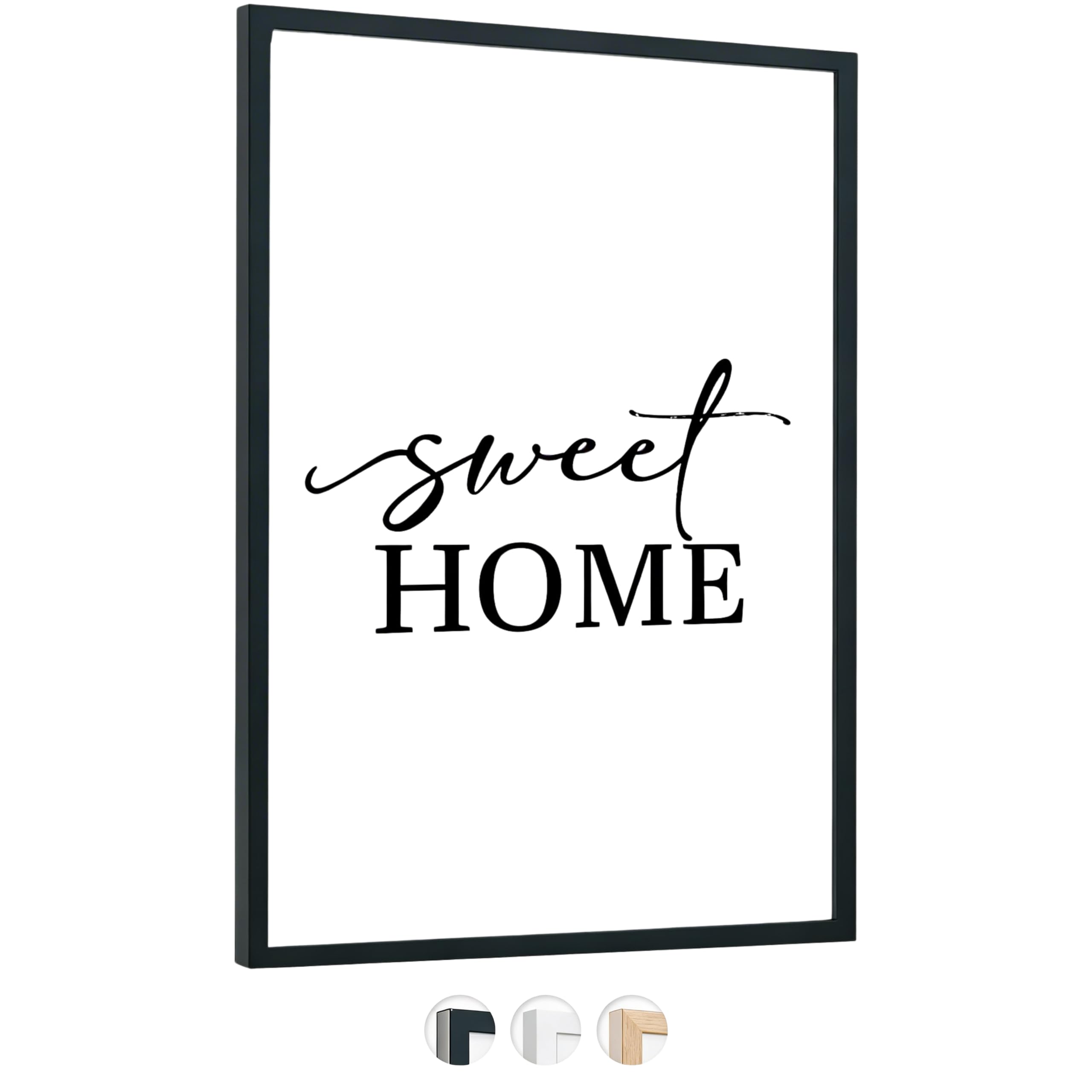 edihome, Bilderrahmen A3, (1 Stück), 29,7 x 42, Holz, Photo Frame, Rahmen din a3, für Diplome, bruchsicheres Acrylglas, für Poster und Bilder, Hoch- und Querformat (Schwarz, 1 Stück)