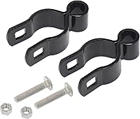 Vista 1 de Bisagras de marco de puerta hembra negras de 1 3/8 pulgadas x 5/8 pulgadas para poste de valla de eslabones de cadena, bisagras con pernos Paquete