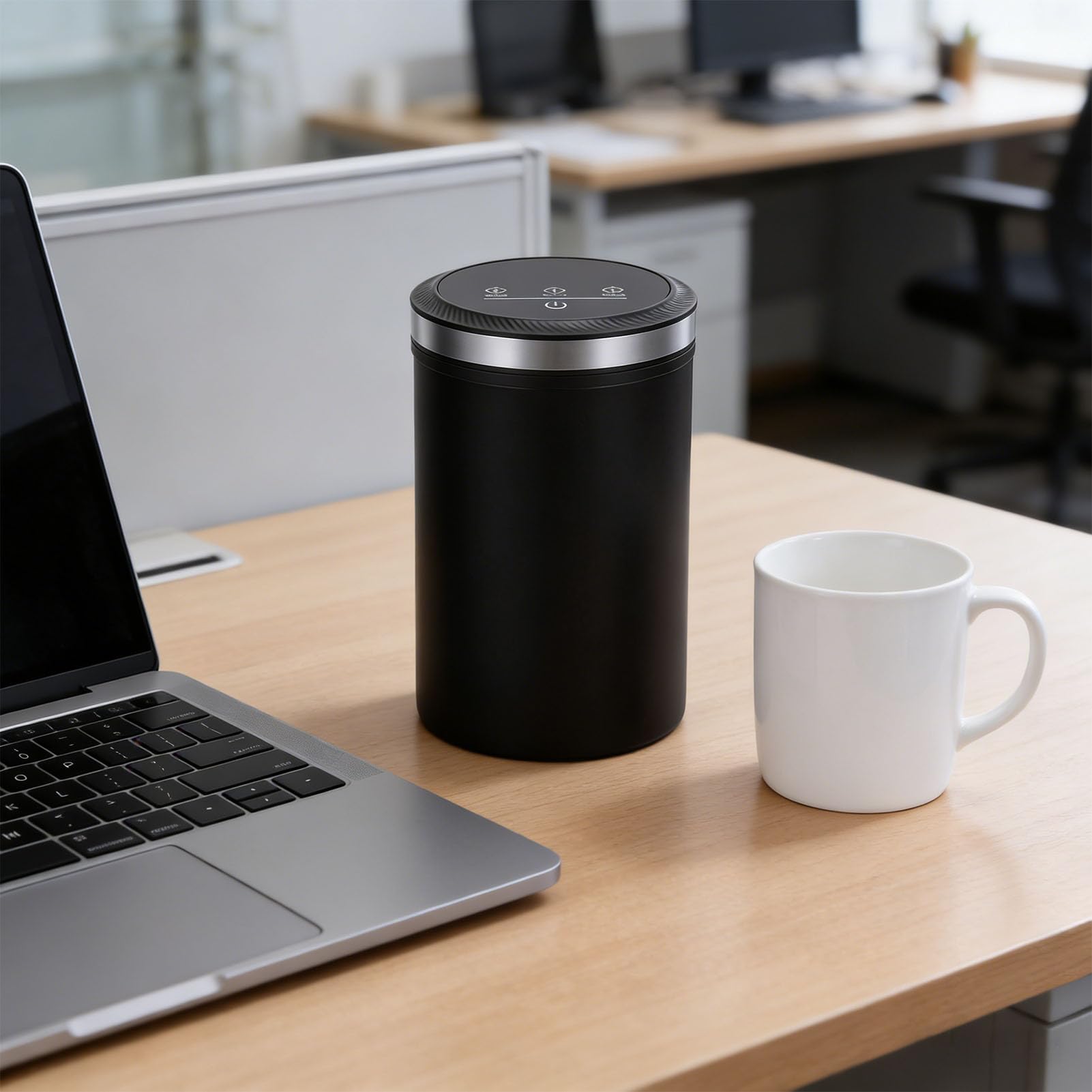 AUNMAS Vakuum-Kaffeekanister, Luftdicht, Digitalanzeige, USB, Automatische Aufladung, Edelstahl-Lebensmittelaufbewahrungsbehälter für Zucker, Gemahlenen Kaffee, Bohnen, Tee, Zucker