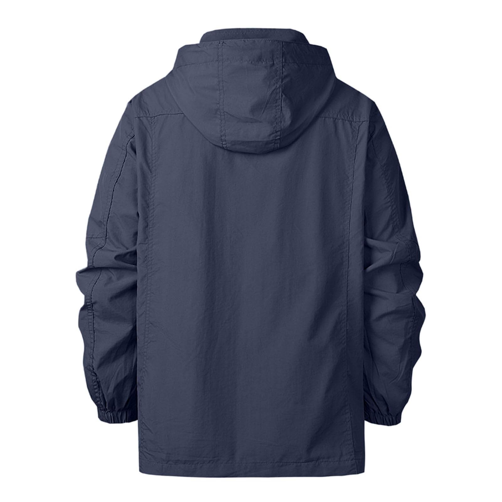 Generisch Chubasquero para hombre, cortavientos, chaqueta deportiva, cortavientos, plegable, chaqueta funcional con capucha, chaqueta de senderismo, chaqueta de entretiempo, chaqueta ligera softshell