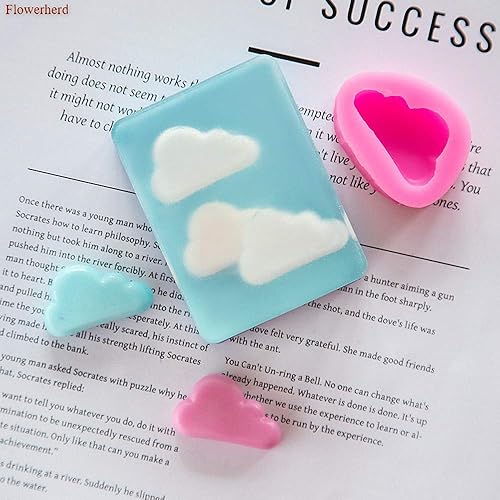 Miniatura 5 de Fewo Molde de silicona para fondant de nube de tamaño pequeño, color rosa, prisma rectangular, moldes de decoración de tartas, 2 unidades