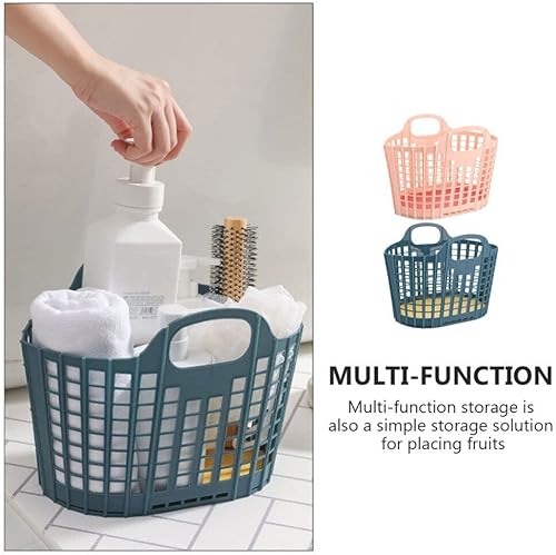 Miniatura 6 de Luxshiny Cesta de compras de plástico, 2 unidades, organizador de plástico, cestas de almacenamiento con asas, organizador de contenedores portátil