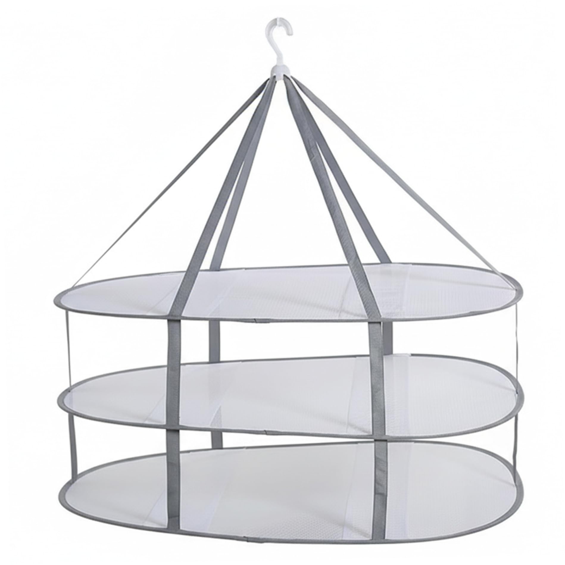 Ngbbby Sweater Drying Rack 3 Tier Hanging Foldable Mesh Flat Dryer with 360掳 Rotating Hook for Laundry