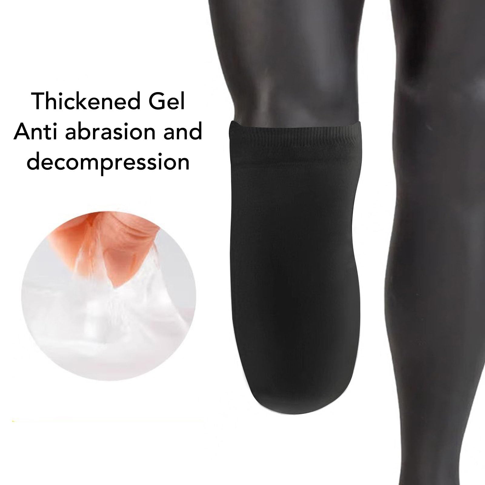 YUYTE Encogedores de Gel para Muñones Protésicos Calcetín para Amputados Funda de Gel Antideslizante a Prueba de Agua con Amortiguación Avanzada para Protección de Piernas Ajuste