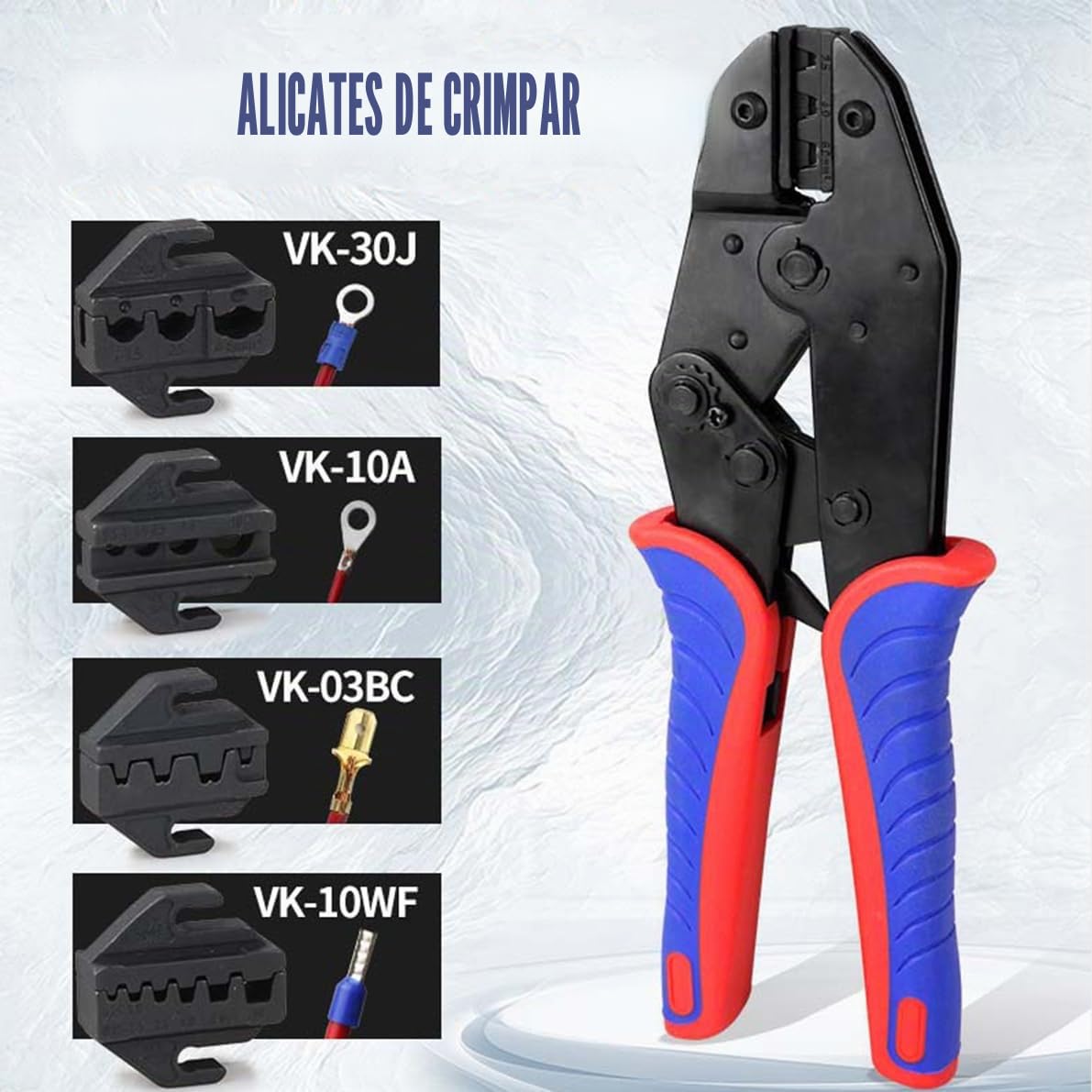 Amacoam® Crimpadora para Conectores Aislado, 8 Piezas Pinza Crimpatrice Capicorda Preciva Alicates Electricista de Presión para Terminales Eléctricos - Grimpadora Cables Electricos 0,5-35 mm²