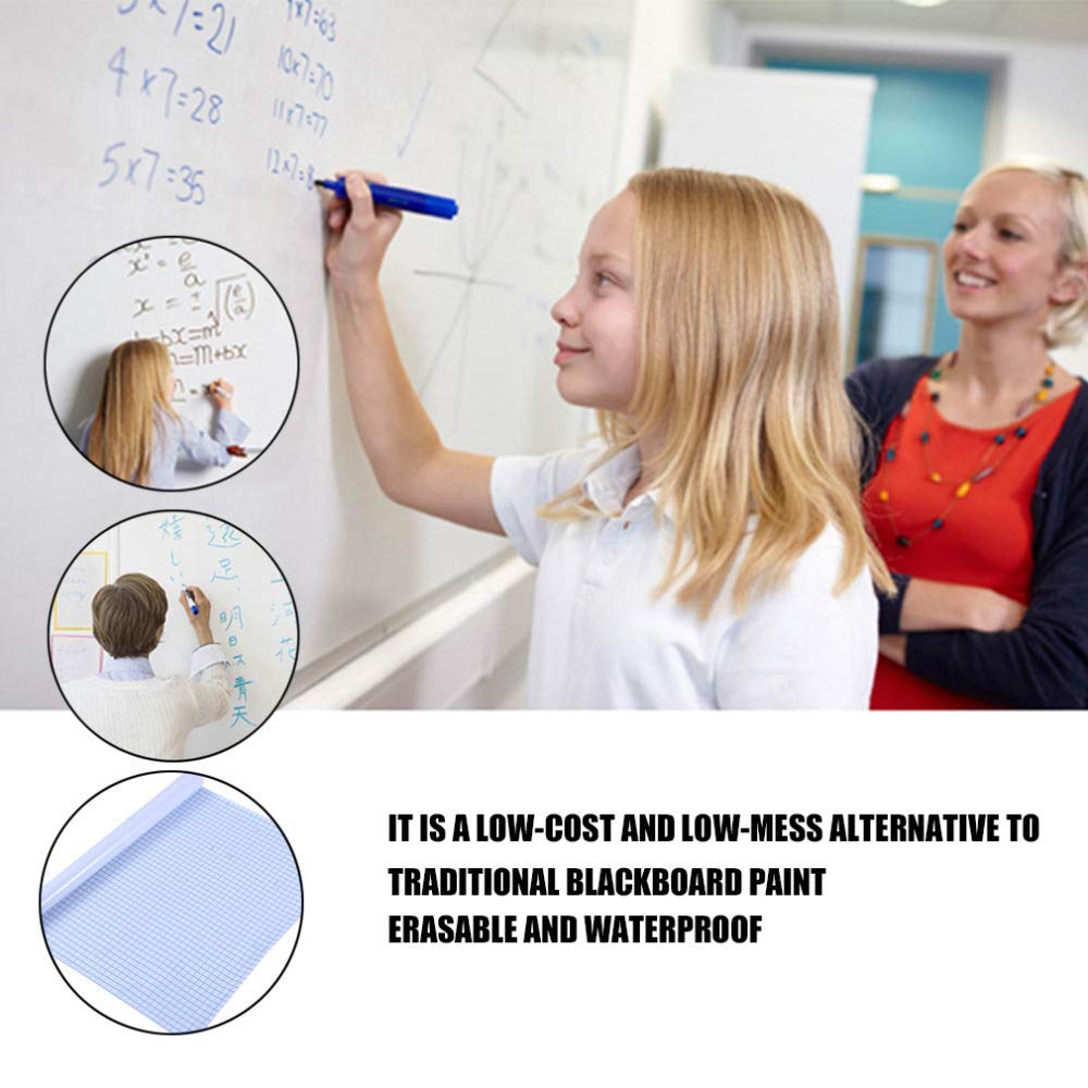 Vibgyor Vibes 45x200 CM Re Usable Whiteboard Sticker for Kids | Self Adhesive White Board for Home, School, Office | Includes 1 Marker | Easy Install, Perfect for Creative Learning - Pack of 1 1