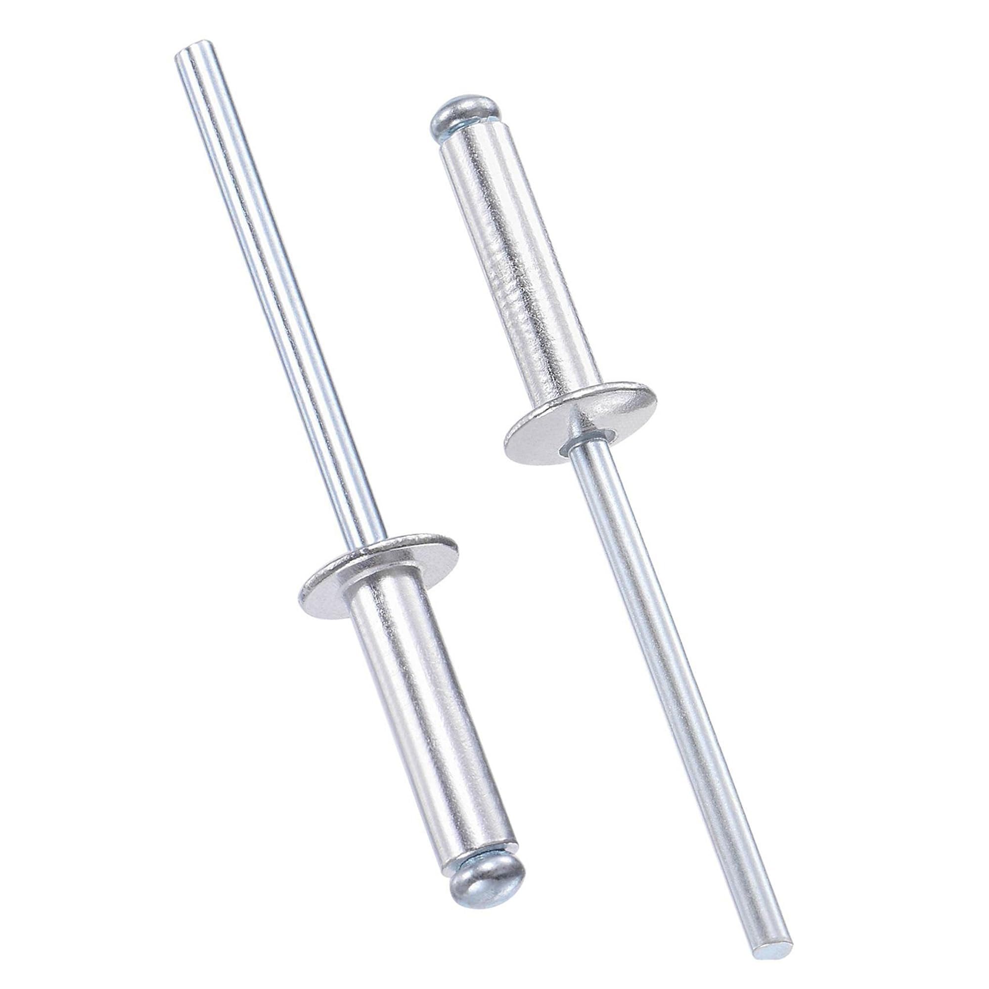 TOP-VIGOR Aluminium Blind Rivets 4mm x 16mm, Silver Pop Rivets for Metal Fixing, Open-End Pop Blind Rivets for DIY, Furniture & General Repairs, Pack of 60