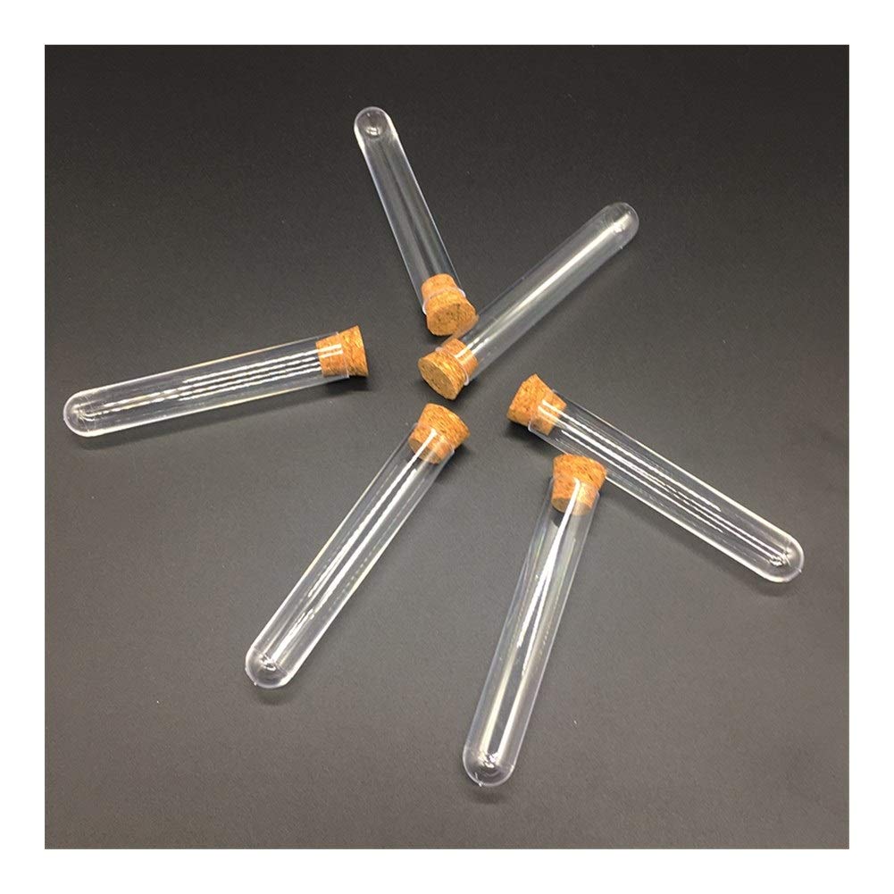 Probówki 10 szt. Uniwersalne plastikowe szklane probówki, 18x105mm, z korkiem sprzęt laboratoryjny, laboratorium szkolne ogólne