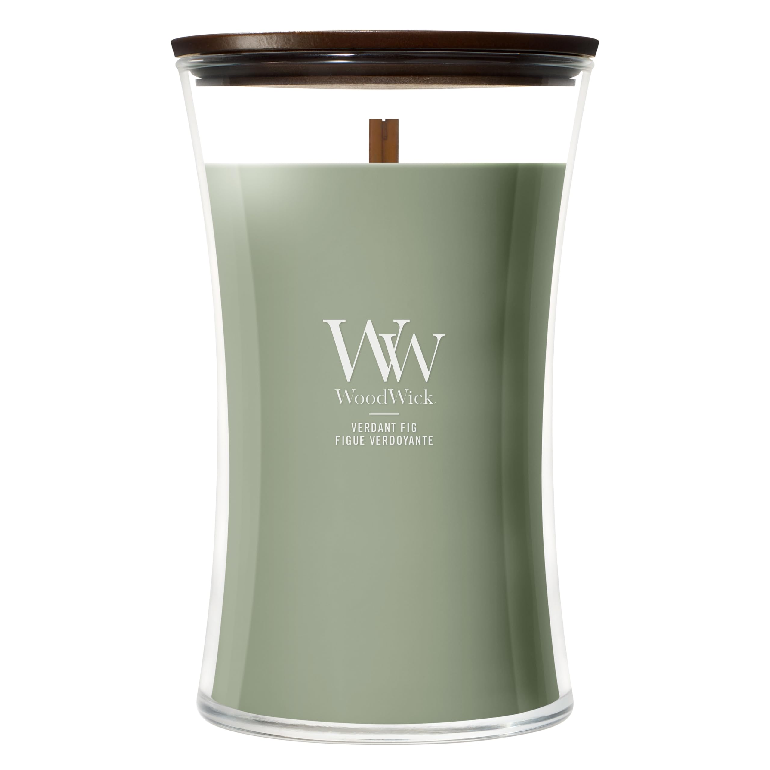 WoodWick Duftkerze | Große Sanduhr-Kerze | Verdant Fig | Perfekte Geschenke für Frauen