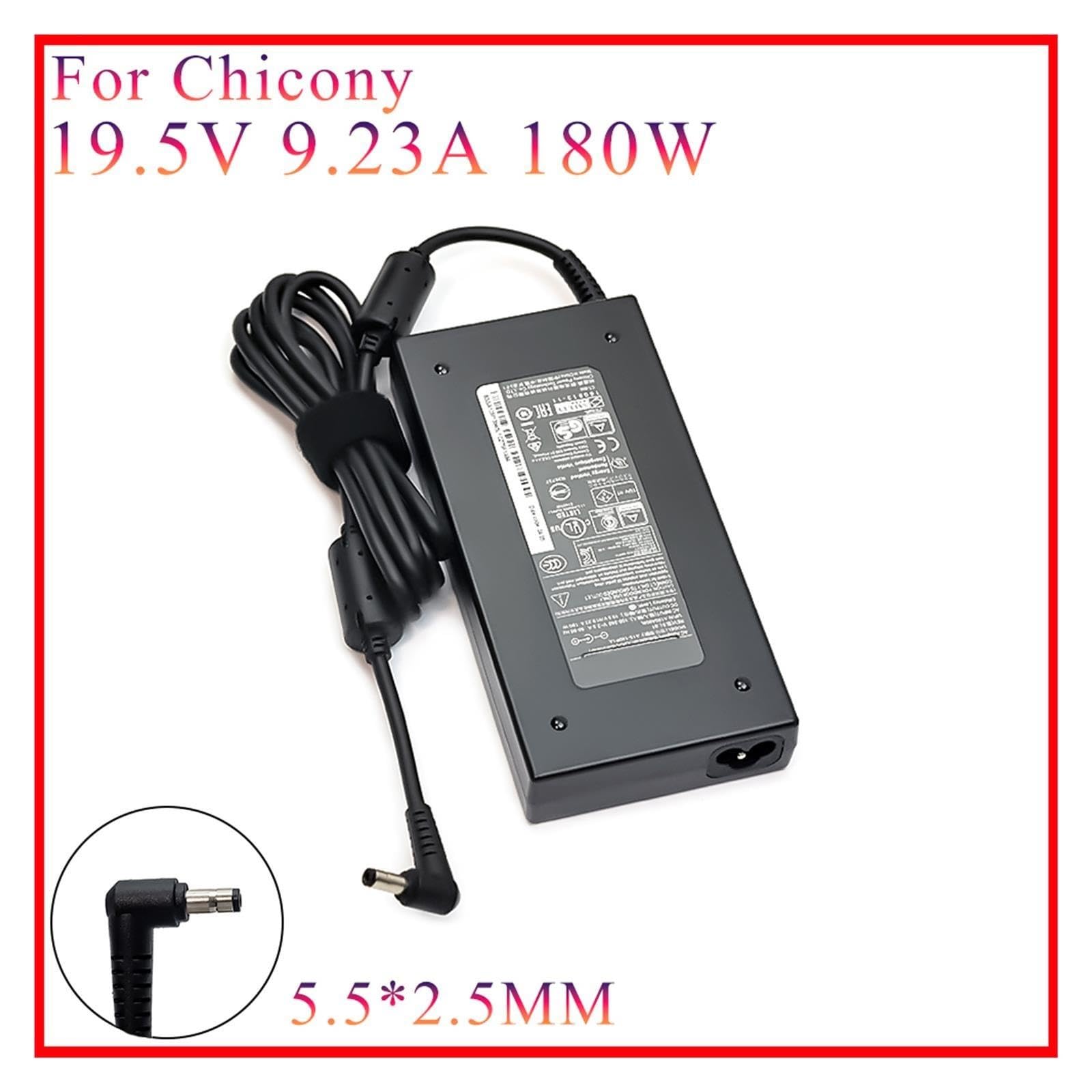 Caricabatterie Adattatore Giro A15-180P1A Da 180 W 19,5 V 9,23 A for CHICONY A17-180P4A ADP-180MB K, Compatibile Con Caricabatterie Portatile MSI, GS70 GE62 GS63 WS60(No power cord)