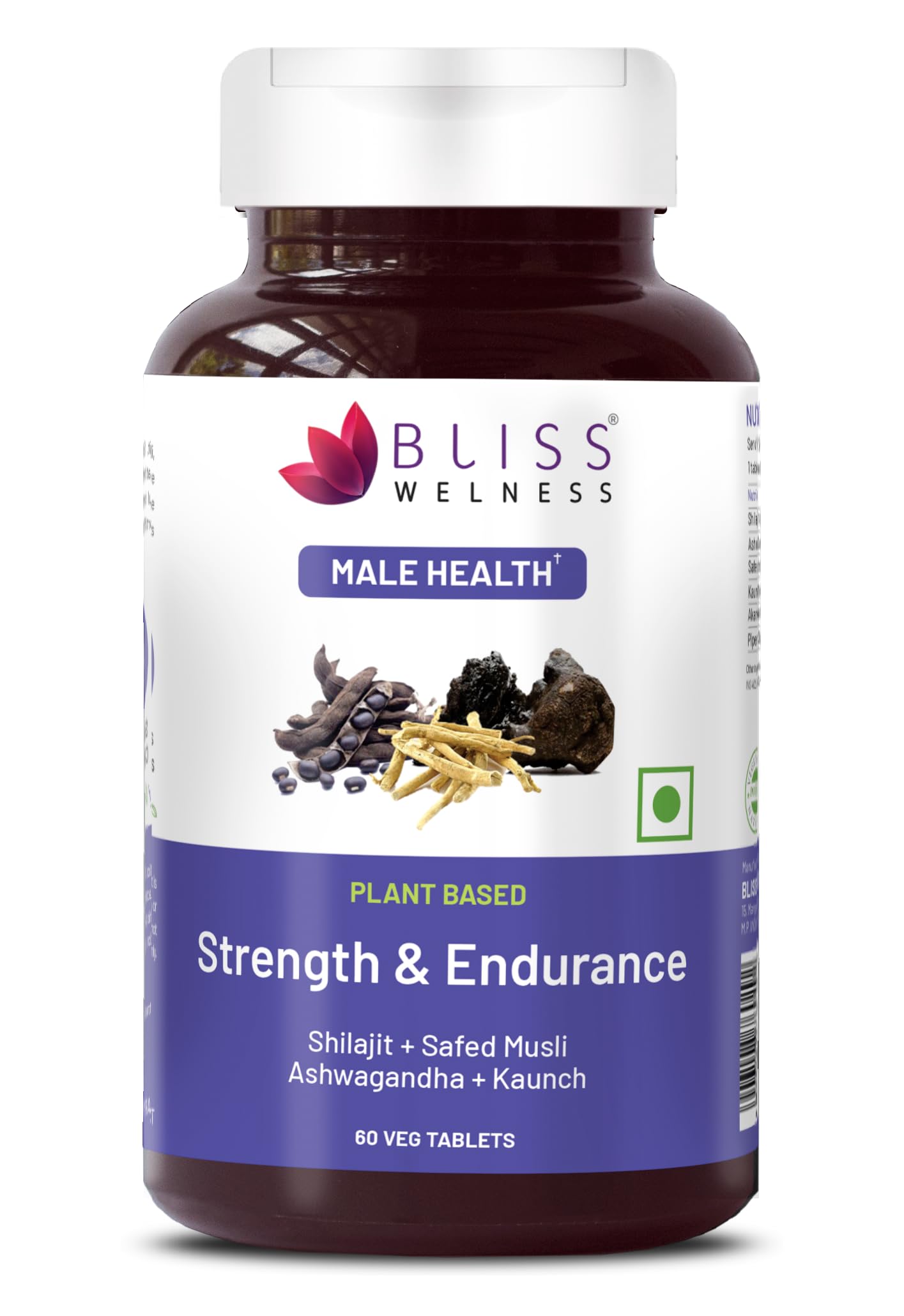 Bliss Welness Testosterone Supplement | Shilajit Ashwagandha Kaunch Beej Safed Musli Akarkhara Extract | Energy Performance Ayurvedic Health Supplement - 60 Vegetarian Tablets-image-15