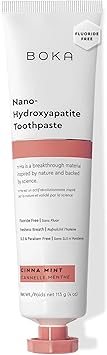 Boka Fluoride Free Toothpaste, Nano Hydroxyapatite Toothpaste, Appropriate for Sensitive Teeth - for Adult Oral Care - Cinnamon Mint Flavor, 4 Fl Oz 1Pk
