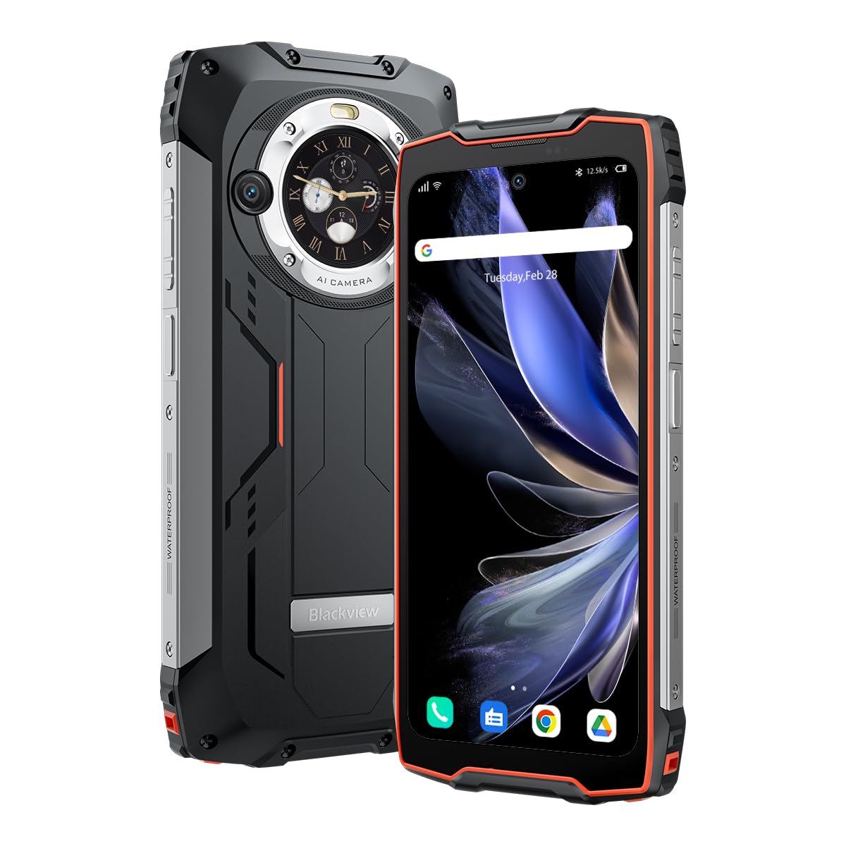 Blackview BV9300 PRO Smartphone Rugged(100LM Torcia), 16GB+256GB, 15080mAh Batteria, 6,7'' 120Hz 2.3K Display, 64MP+32MP Fotocamera, IP68 IP69K Android 13 Impermeabile Cellulare, GPS NFC Arancione