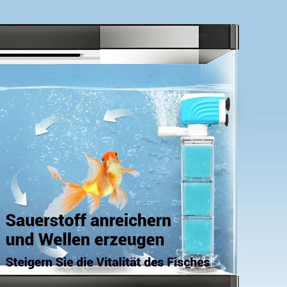 Automatisches Aquarium Filtersystem, Aquarium Filter, Quiet Aquarienfilter FüR Optimale Wasserreinigung Und Sauerstoffversorgung In Aquarien (35W/2450h)