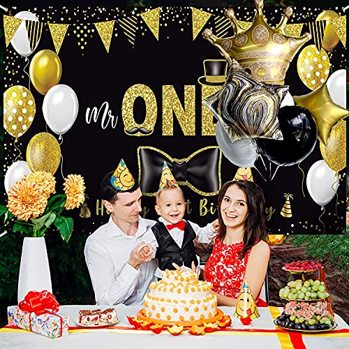 Image of Black And Gold Large Crown Balloons Foil Helium Mylar Balloons Set For Baby Shower Birthday Bachelorette Party Decorations Wedding Anniversary Graduation Backdrop Party Supplies