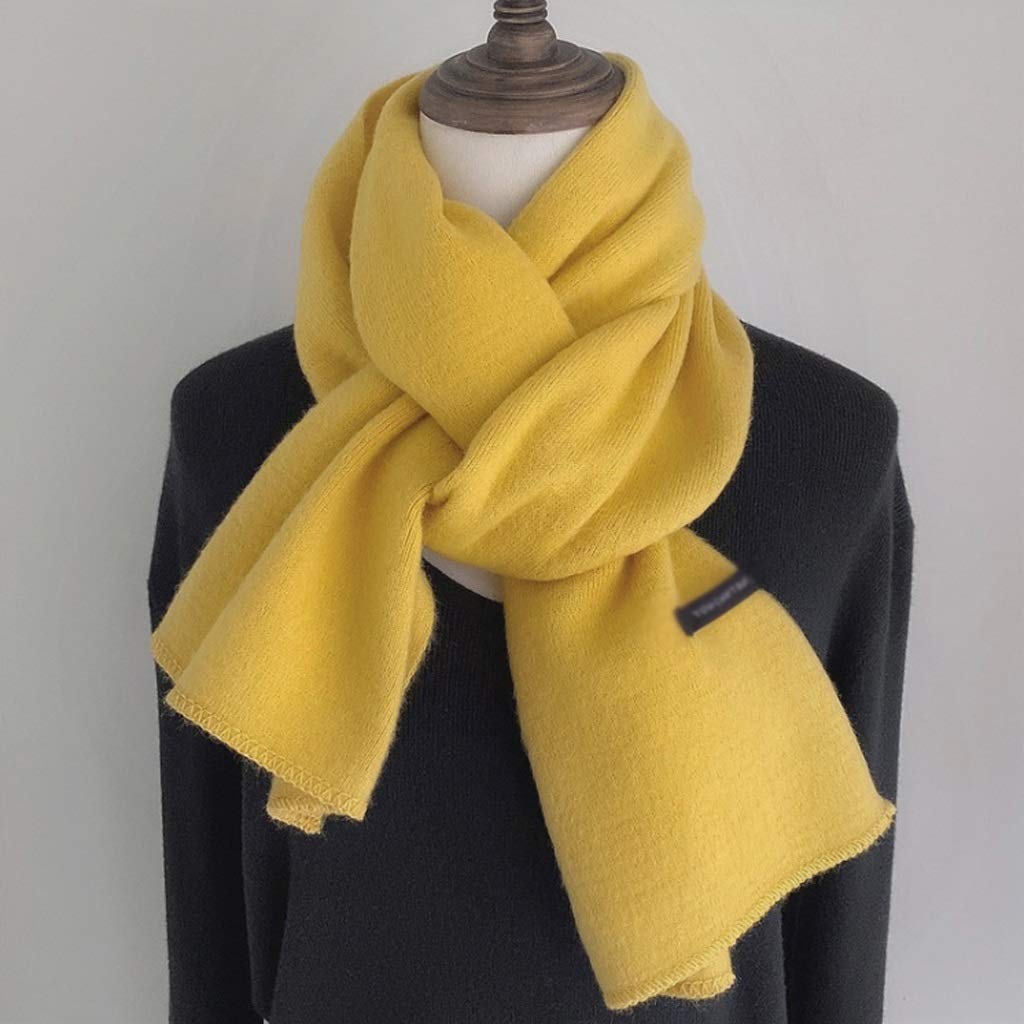 Einfacher, einfarbiger, modischer, gestrickter Wollschal für Damen, Herbst und Winter, Wärme, Nackenschutz, Kleiner Schal, Dicker Studentenschal