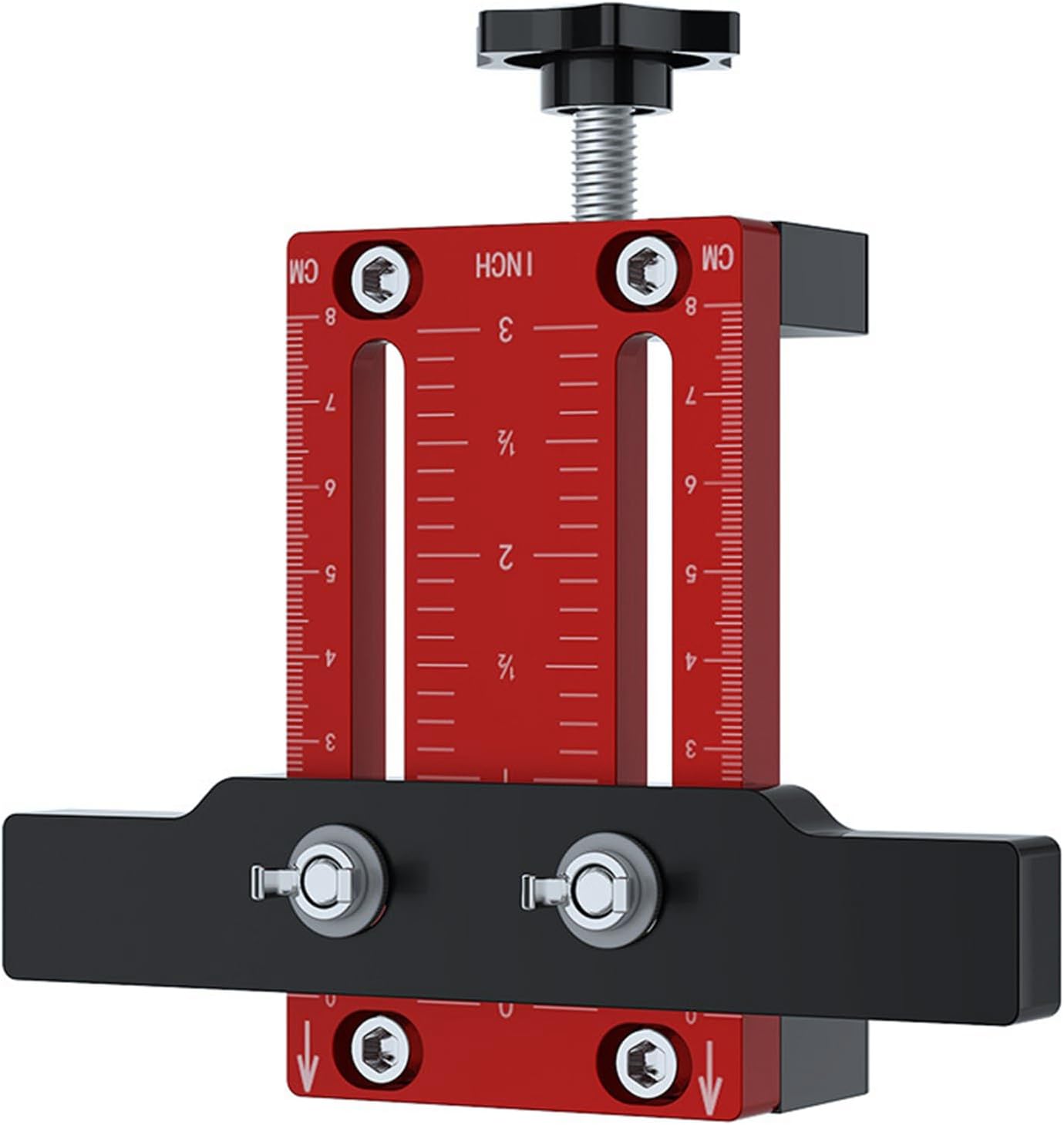 Goshyda Cabinet Hardware Jig - Adjustable Drill Template Tool for Door Mounting With Support Arm, Punch Locator, and Aluminum Alloy Handle Installation