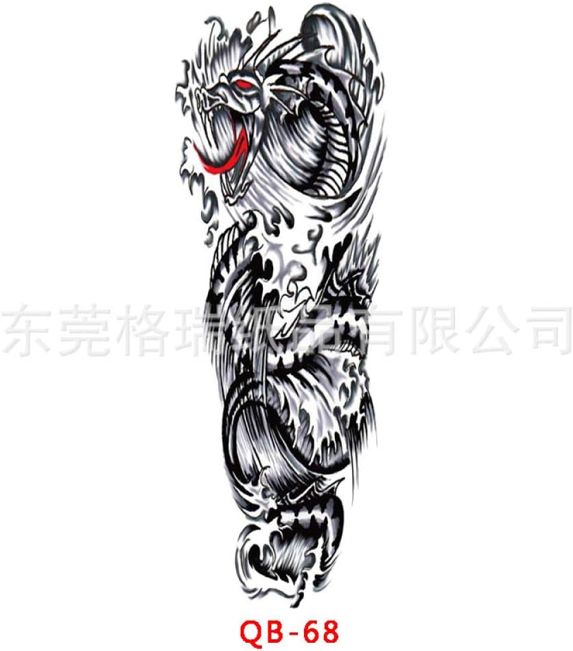 tzxdbh 3Pc-European Armor Tattoo Sticker Tattoo Big Flower Arm QB-68 Size：170 * 480mm