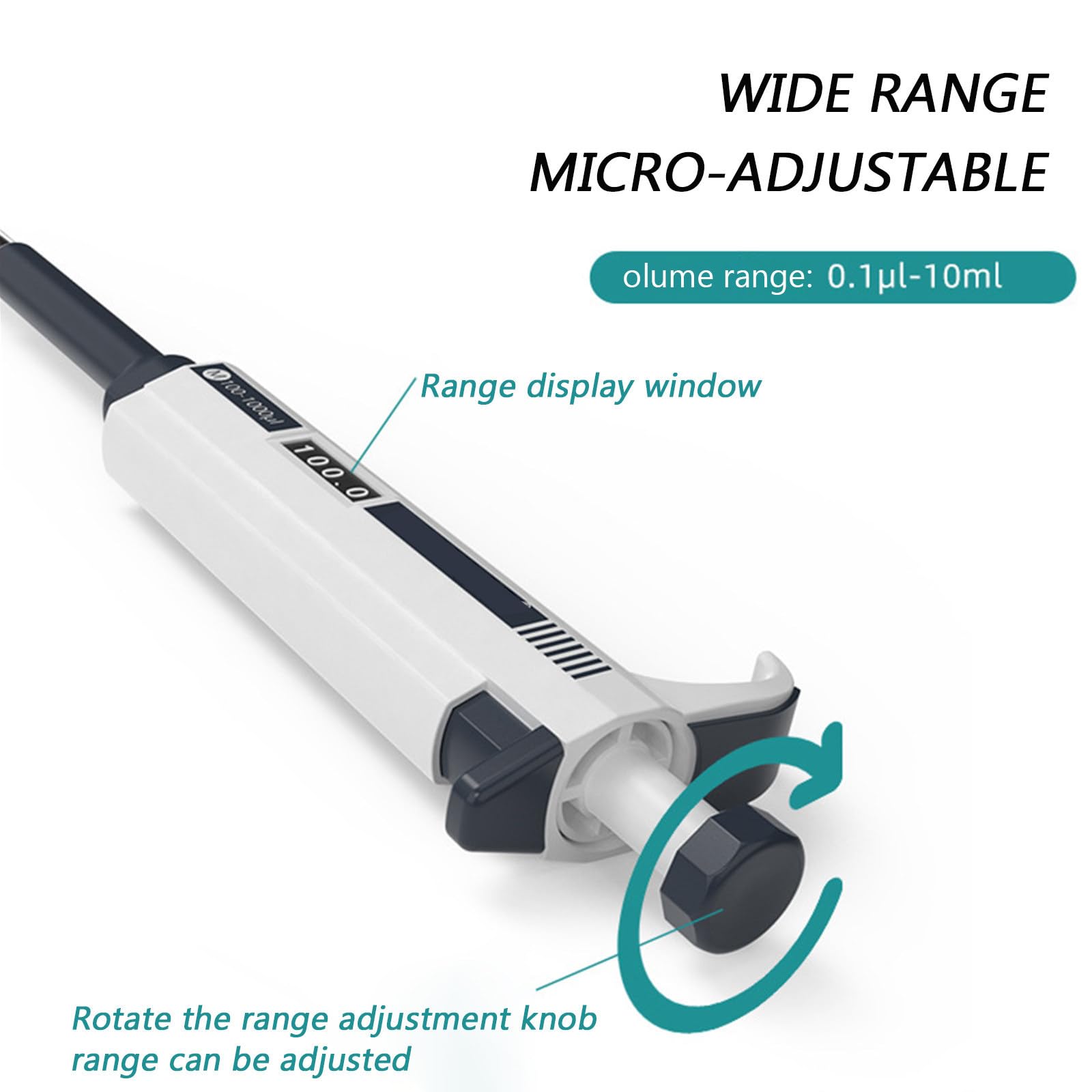 Pipetta A Canale Singolo, Micropipetta A Variabile Manuale, 0.1 μl-10 ml, Alta Precisione/Nessun Effetto Residuo, Ricercatore Didattico Test di Campionamento Pipettaggio,20~200μl