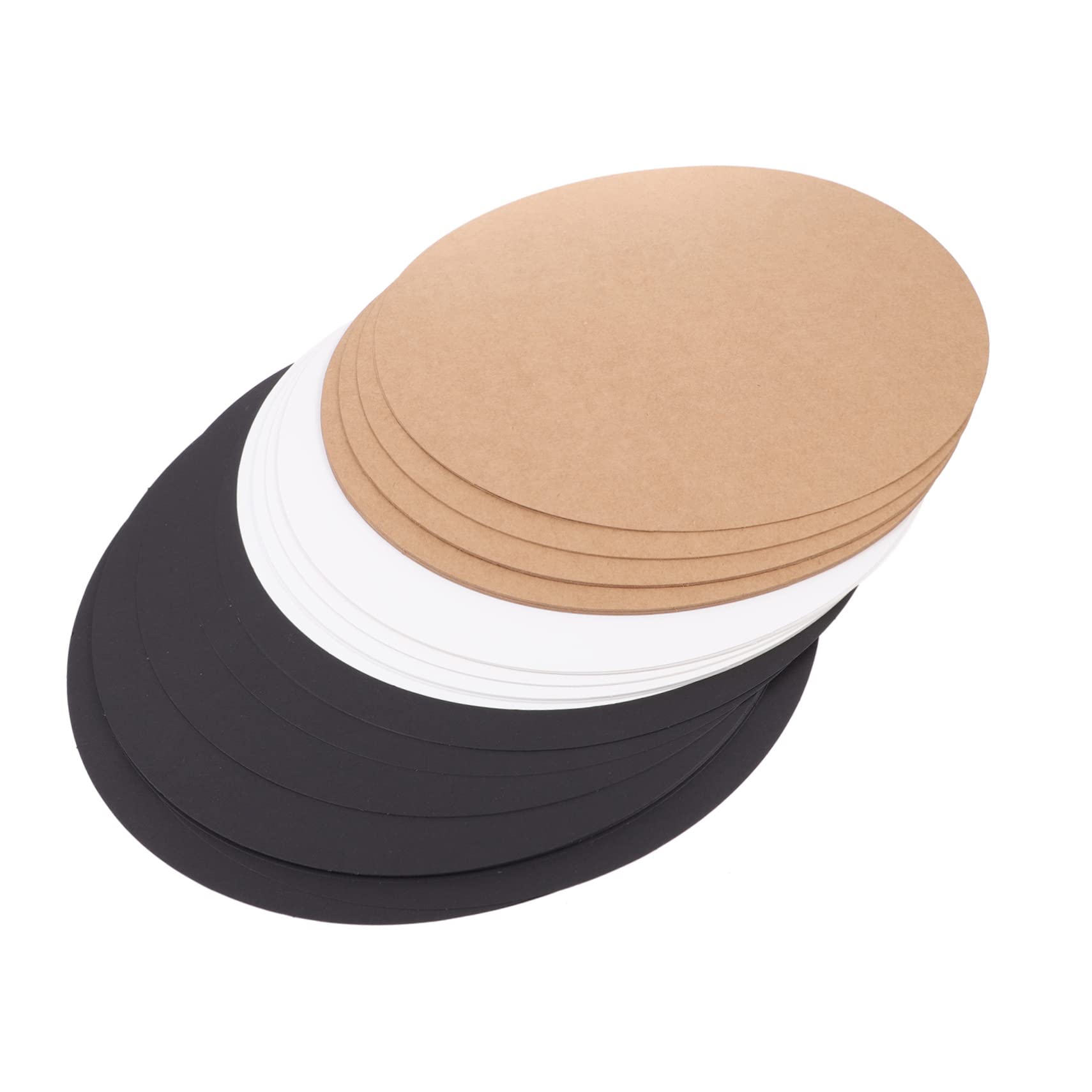 HOODANCOS 60 Cartoncini Rotondi in Carta Kraft Nera, Leggeri e Portatili, Superficie Liscia, per Pittura e Calligrafia Fai da Te