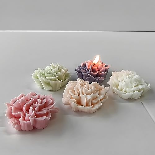 Miniatura 7 de Moldes de flores de resina de peonía de flores, moldes de silicona de fundición de resina para decoración del hogar y fabricación de velas, molde en