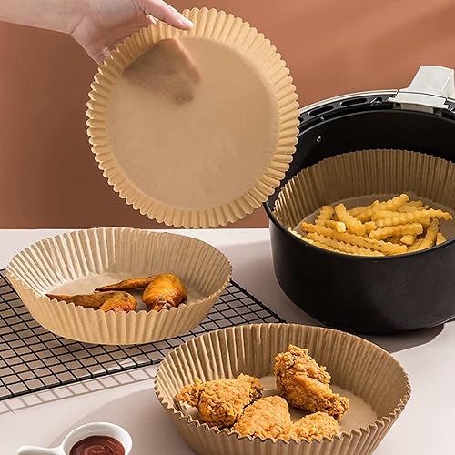 Miniatura 3 de DanziX - Forro de papel desechable para freidora de aire, 100 piezas antiadherentes, papel de hornear para horno, freidora de aire, hornear, asar,