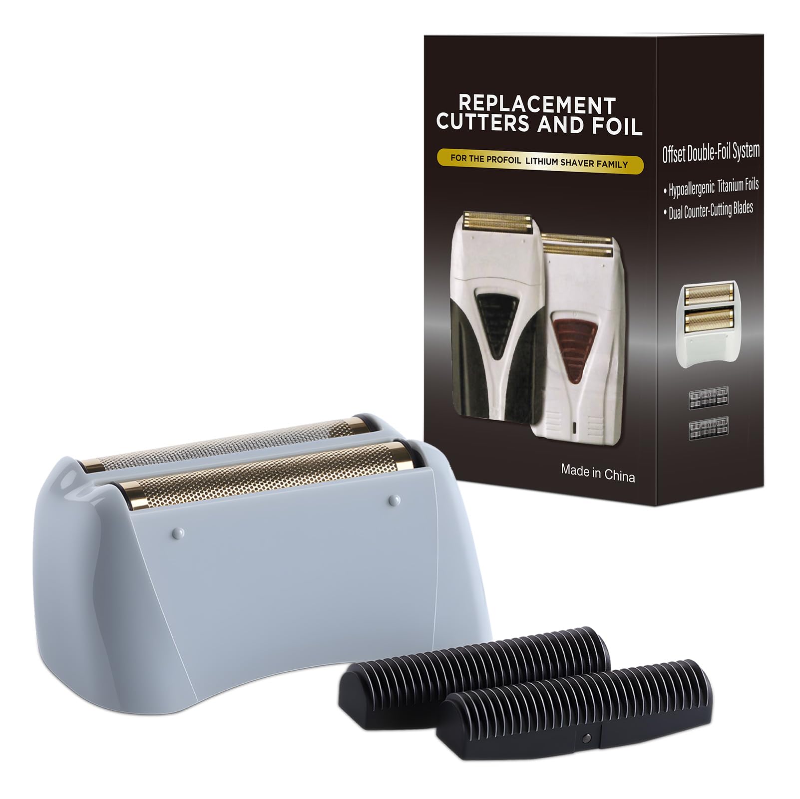 1Pack Foil Shaver Replacement Compatible with TS-1 TS-2 17150 17200 17235 Pro Foil Shaver, Foil and Blades for Pro Lithium Titanium Shaver Head Parts 1PACK Gold