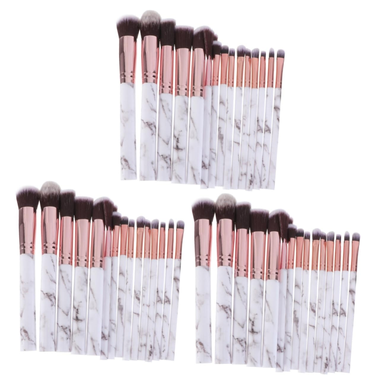 FRCOLOR 45pièces Pinceaux De Maquillage Nylon à Poignée Plastique Pinceaux Professionnels Pour Visage Yeux Avec Poils Nylon Doux Et