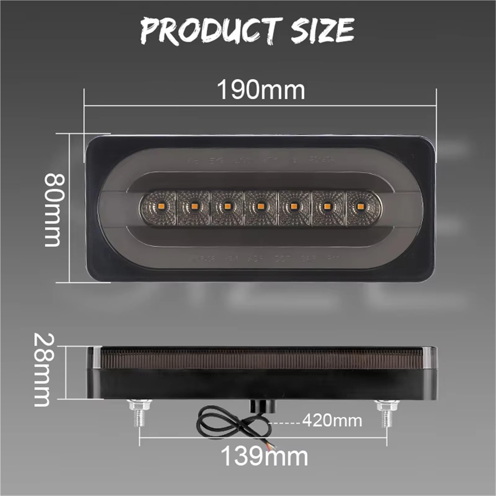 Intermitente lateral Luces Traseras LED Rojas Y Amarillas Indicador Señal Giro Luz Advertencia Freno Parada DRL Para Camión Remolque Caravana Marcador lateral